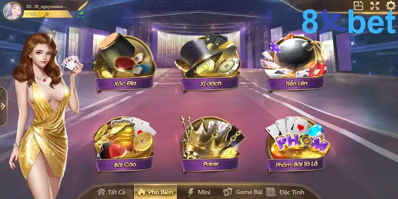 Chơi game đánh bài miễn phí trực tuyến thỏa đam mê tại 8xbet Các thể loại game đánh bài miễn phí trực tuyến